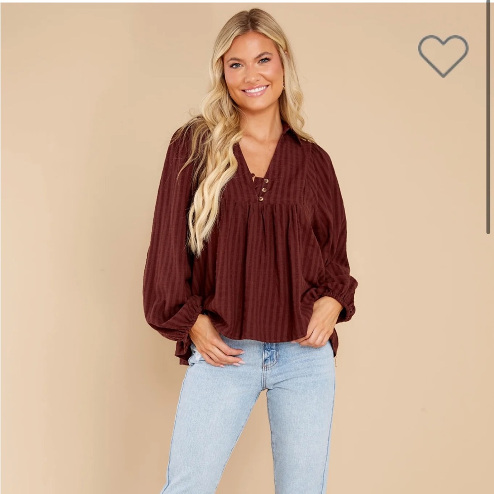 Red Dress Boutique- Be my guest brown tunic top